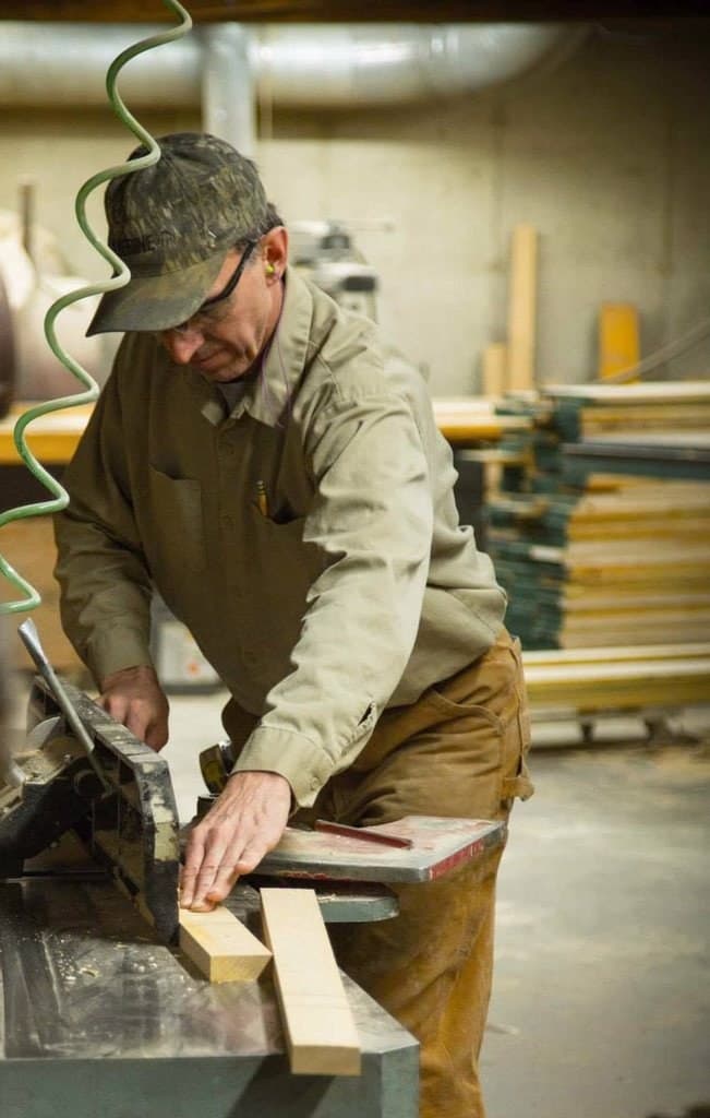 A board passing through the planer