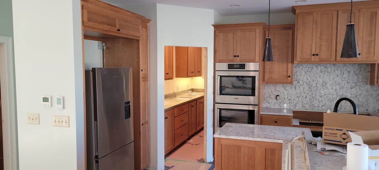 Cherry kitchen, double wall ovens