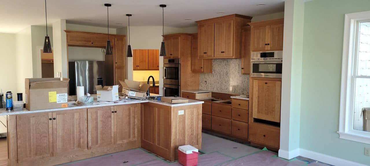 Cherry kitchen with island seating