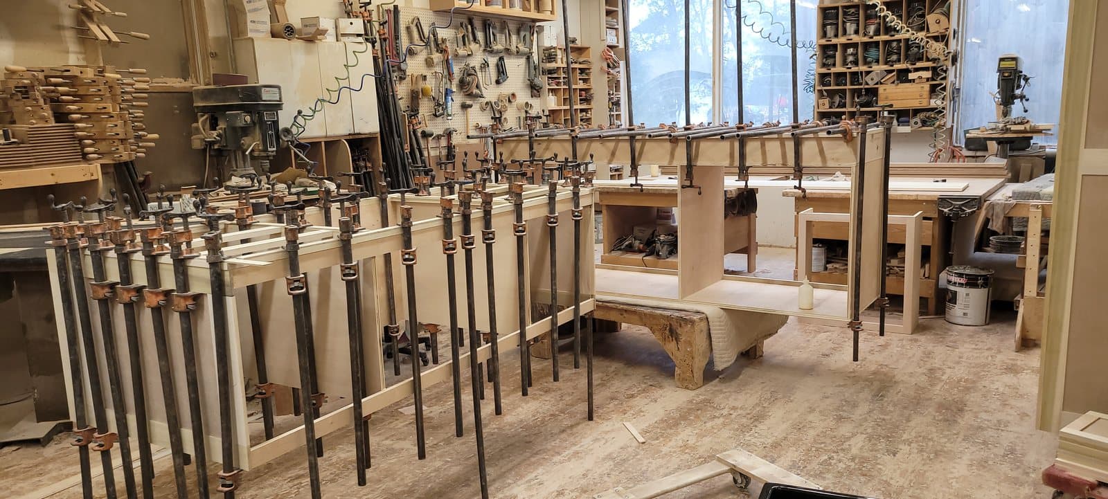The clamp rack, between glue-ups